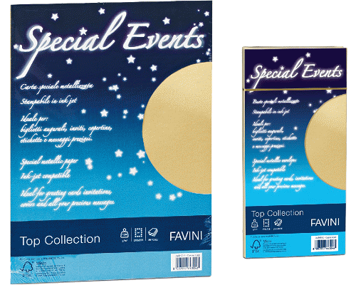 CARTA SPECIALE METALLIZZATA 250gr FOGLI BIANCO 210 x 297mm A4 10pz.