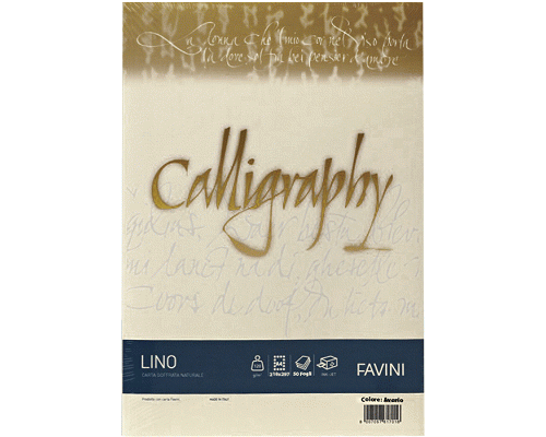 CARTA CALLIGRAPHY LINO 120gr FOGLI AVORIO 210 x 297mm A4 50pz.