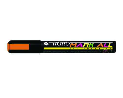 PENNARELLO MARCATORE TRATTO MARK ALL PERMANENTE A BASE DI AC TONDA ARANCIONE FLUORESCENTE