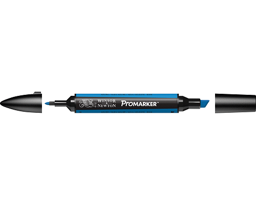 PENNARELLO PROMARKER PUNTA DOPPIA SCALPELLO E FINE A BASE DI AZURE (B346)