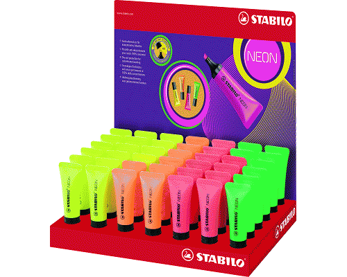 EVIDENZIATORE STABILO NEON SCALPELLO ASSORTITO EXPO 45PZ
