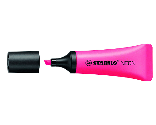 EVIDENZIATORE STABILO NEON SCALPELLO ROSA