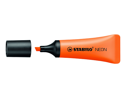 EVIDENZIATORE STABILO NEON SCALPELLO ARANCIO
