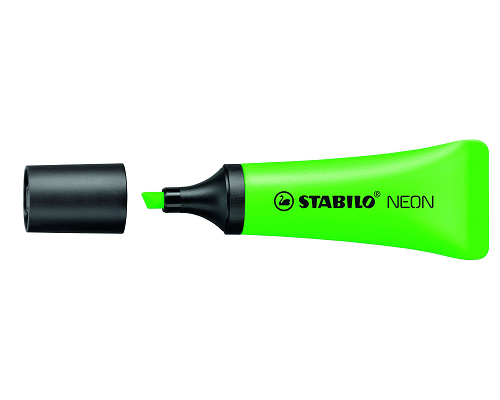 EVIDENZIATORE STABILO NEON SCALPELLO VERDE