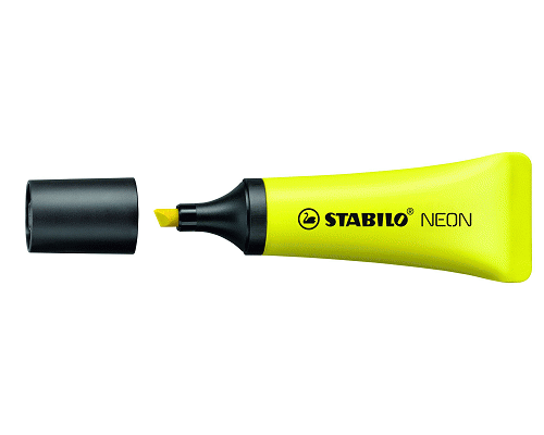 EVIDENZIATORE STABILO NEON SCALPELLO GIALLO