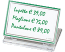 TARGHETTA PIEGHEVOLE cm. 8 X 5,5 TRASPARENTE