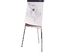 LAVAGNA SHARK PORTABLOCCO A FOGLI MOBILI CON CAVALLETTO BIAN cm 70 X 100