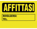 CARTELLO SEGNALETICA POLIPROPILENE cm. 33 x 23 AFFITTASI