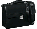 BORSA CITY TIME VERA PELLE 2soffietti cm 40 X 30 X 12 NERO