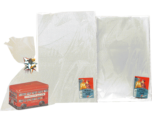 CELLOPHANE BUSTA 100pz cm. 10 X 20 TRASPARENTE