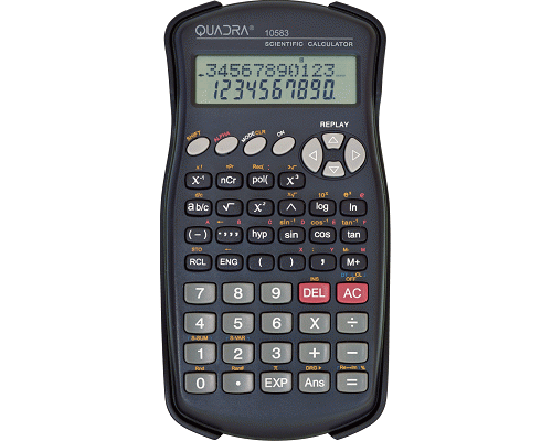 CALCOLATRICE SCIENTIFICA QUADRA 244funzioni 10 + 2cifremm 155 X 80 X 10