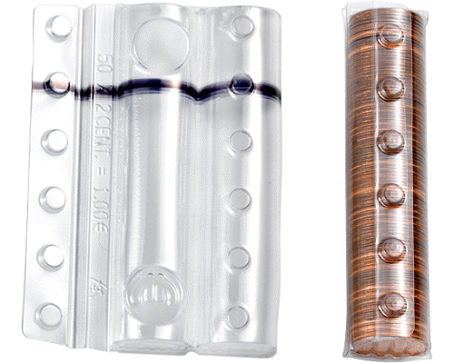 Blister in plastica per monete da 2 cent (100 pezzi) contenitori monete :  : Cancelleria e prodotti per ufficio