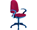 SEDIA TEAM CON BRACCIOLI OPERATIVA TESSUTO ROSSO