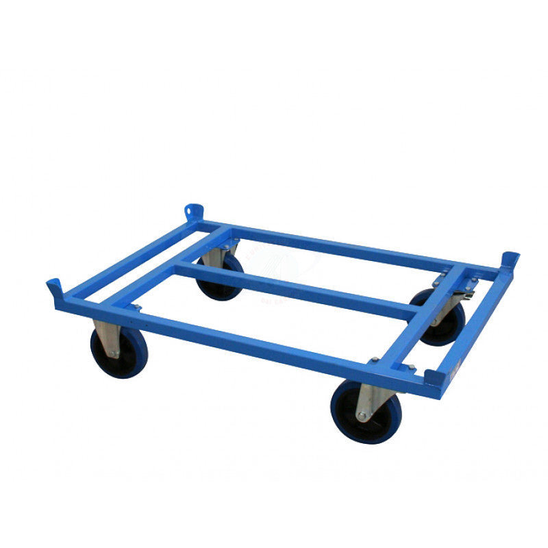 CARRELLO LP PORTA EURO PALLET BASSO - RUOTE GOMMA BLU