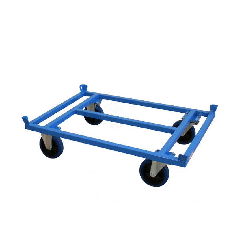 CARRELLO LP PORTA EURO PALLET BASSO - 4 RUOTE GIR GOMMA BLU