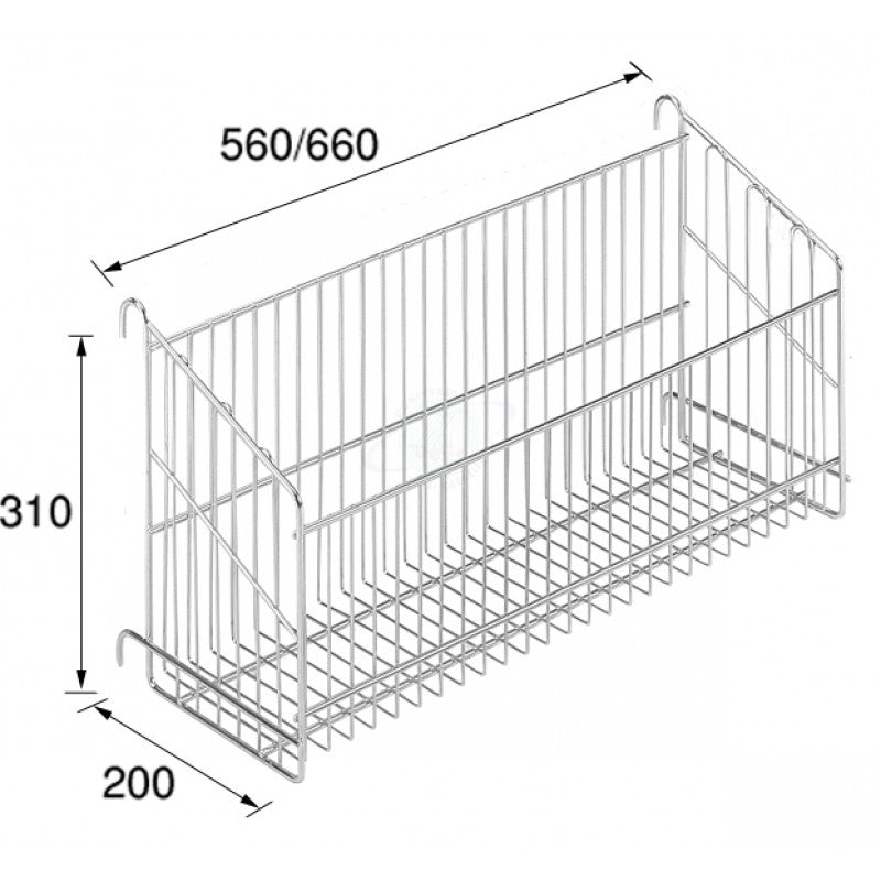 CESTO IN RETE PER CASH & CARRYDIM 600x200x310 ZINCATO BIANCO