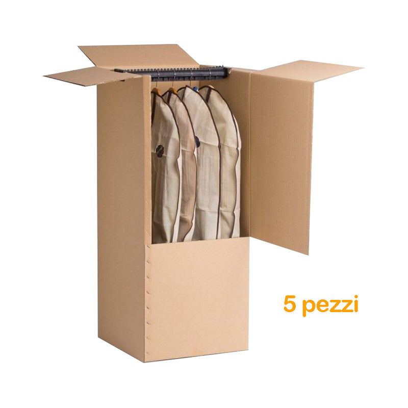 Kit 5 Scatle armadio per abiti traslochi 60X50X120cm doppia onda