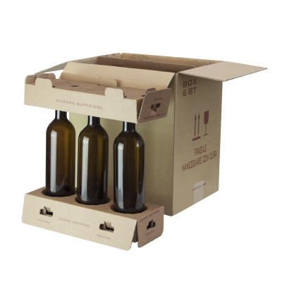 Kit Scatole per 6 Bottiglie Ã˜60-85 h.280/316 Scatola + Alveoli