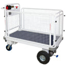 CHARIOT À CONTENEURS ÉLECTRIQUE AVEC CÔTÉS RÉSEAU